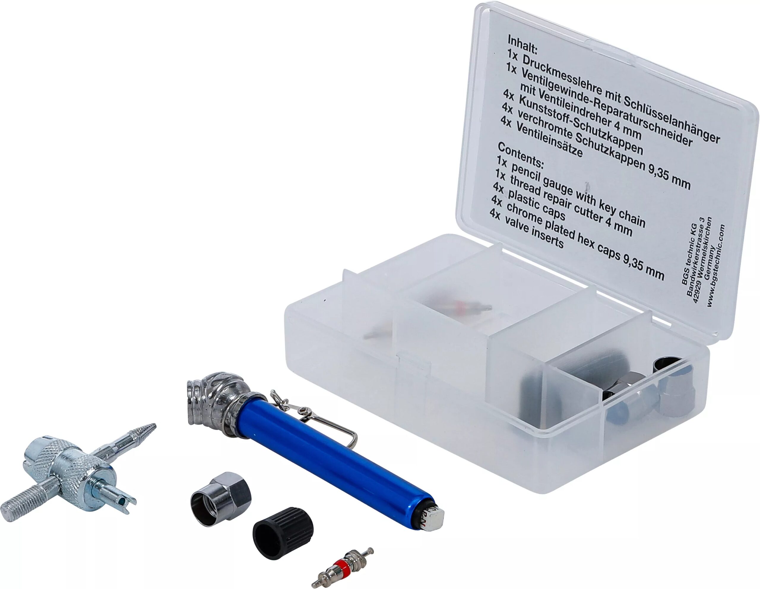 BGS technic Kit de réparation pour valves de pneus | 14 pièces